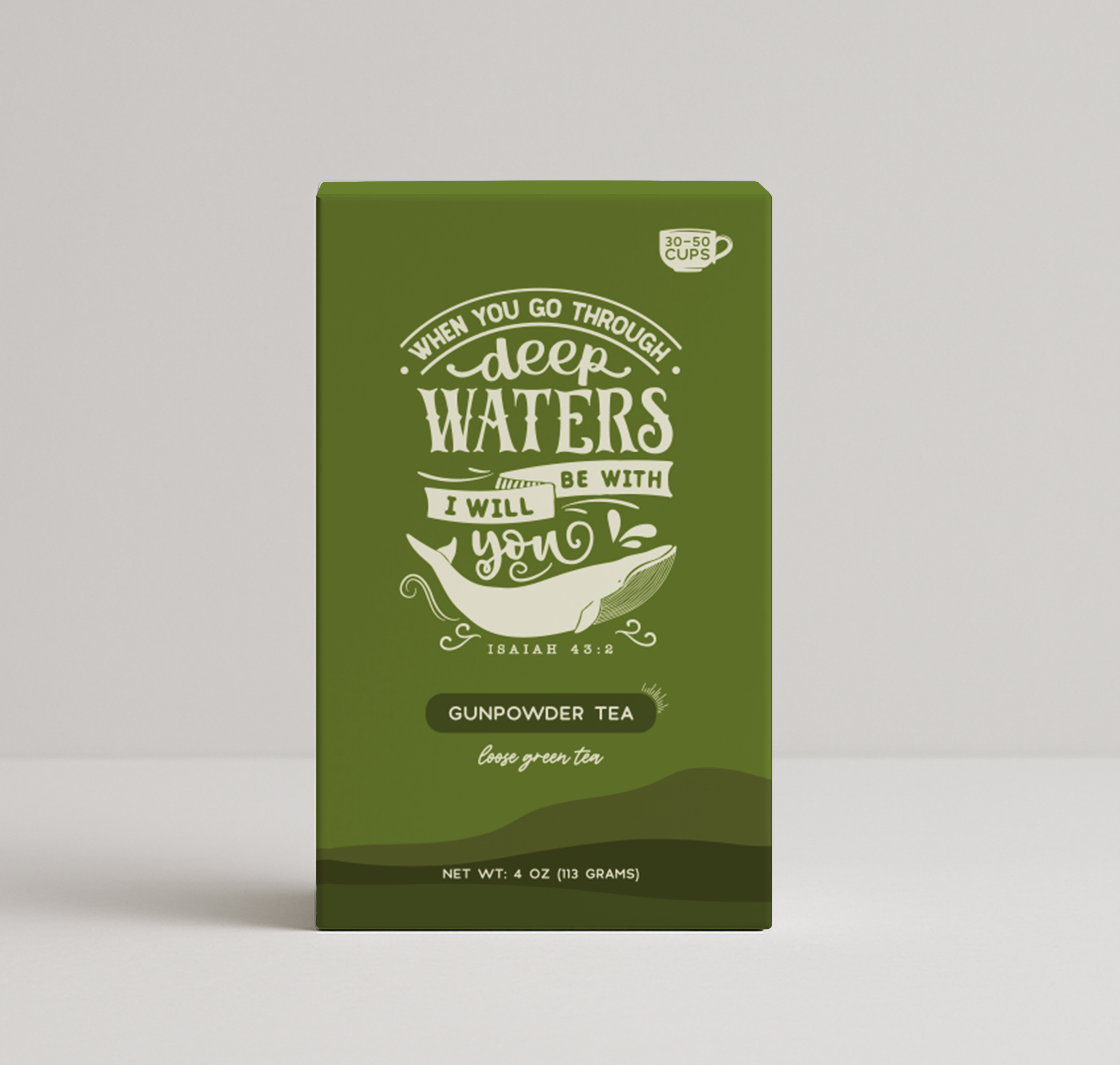Bible Verse Tea "When You Go Through Deep Waters" Gunpowder