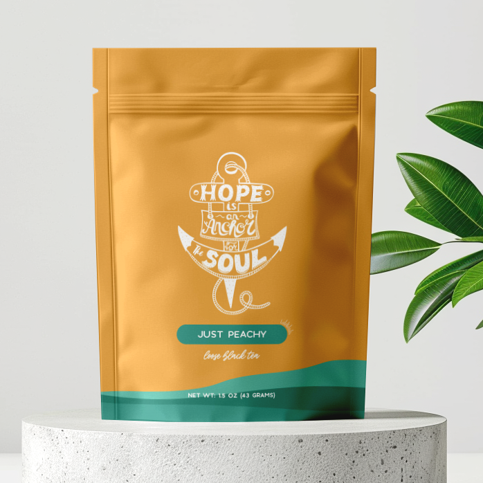 Bible Verse Tea "Hope Is An Anchor" Peach Black Tea