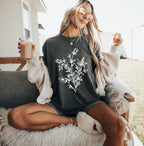 Botanical Plant Nature Garment Dyed T Shirt