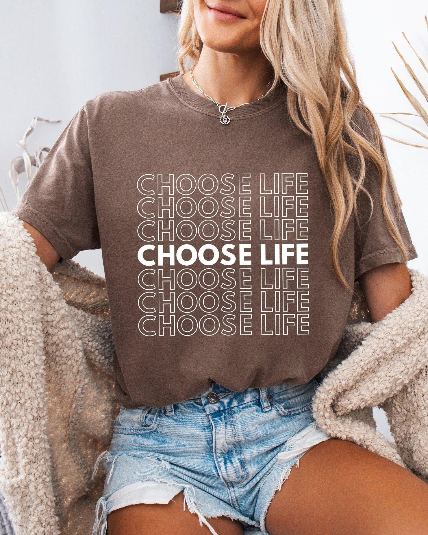 Choose Life Christian Comfort Colors Garment Dyed Christian T Shirt