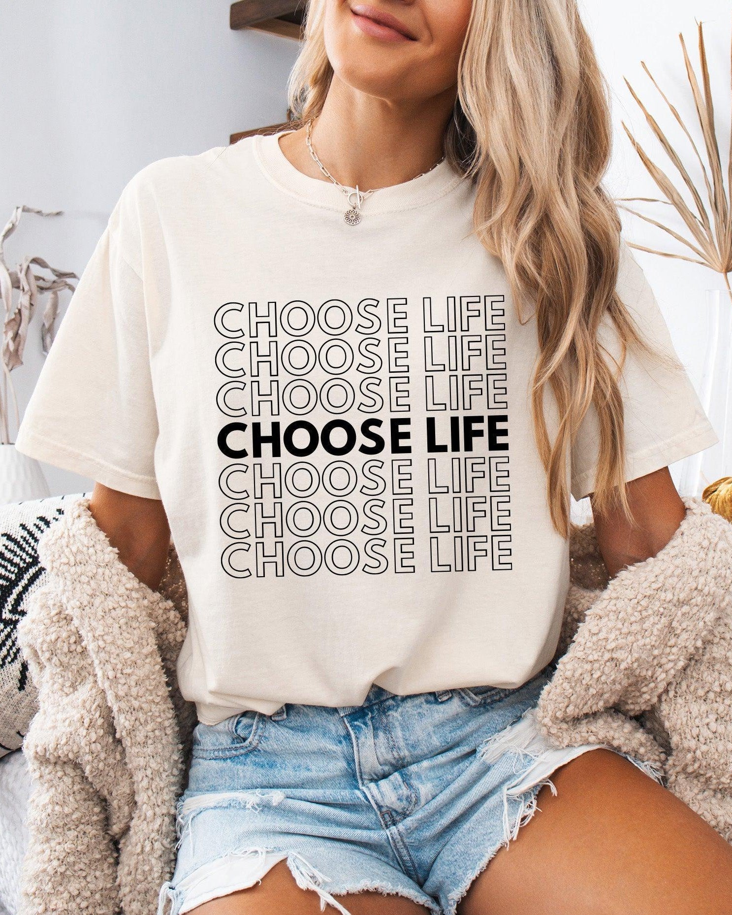 Choose Life Christian Comfort Colors Garment Dyed Christian T Shirt