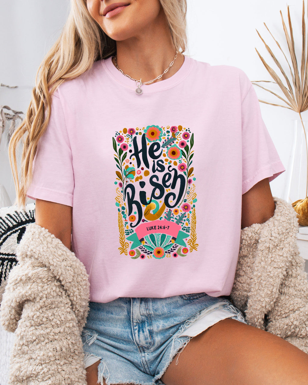 He is Risen Comfort Colors Garment Dyed Christian T Shirt