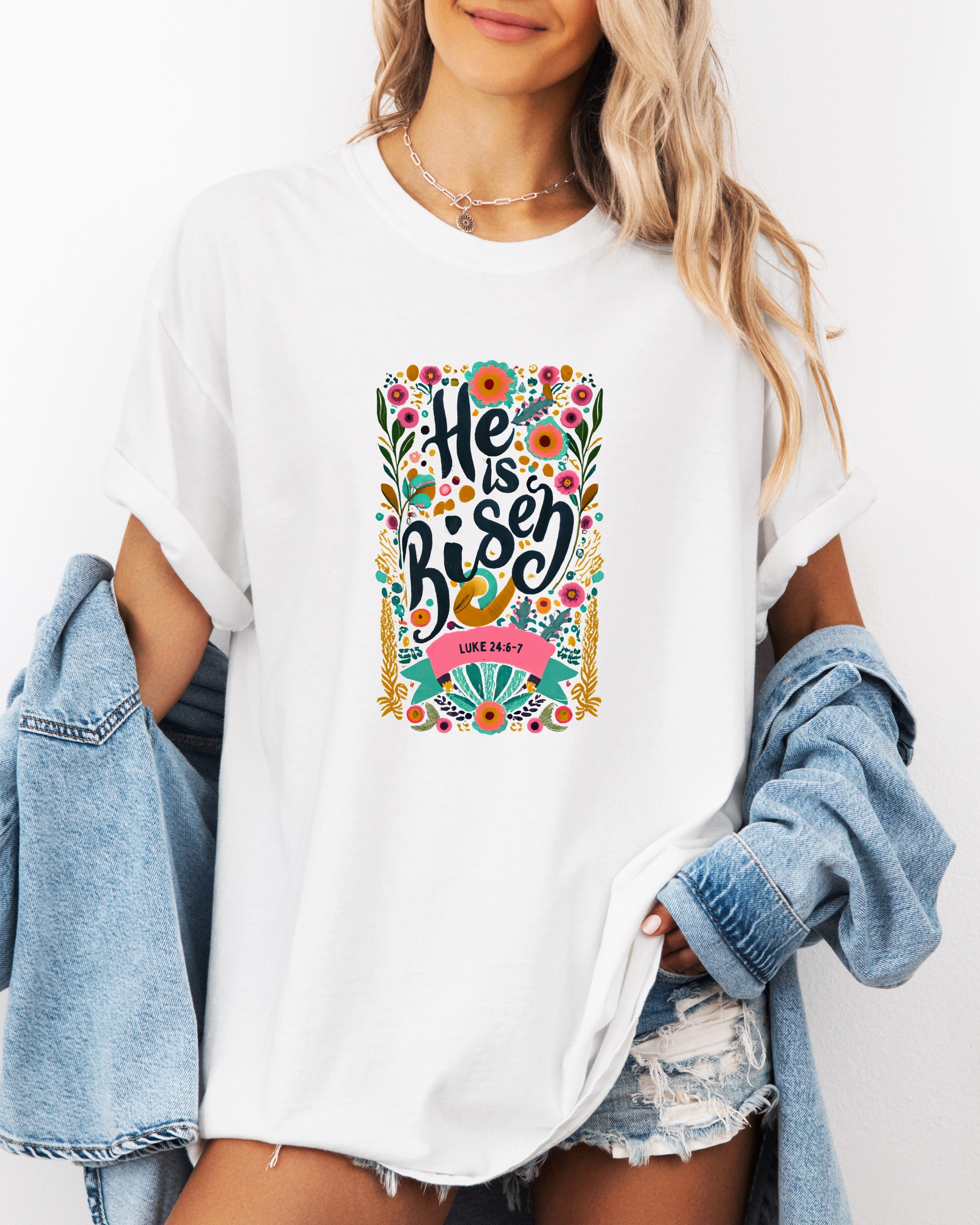 He is Risen Comfort Colors Garment Dyed Christian T Shirt
