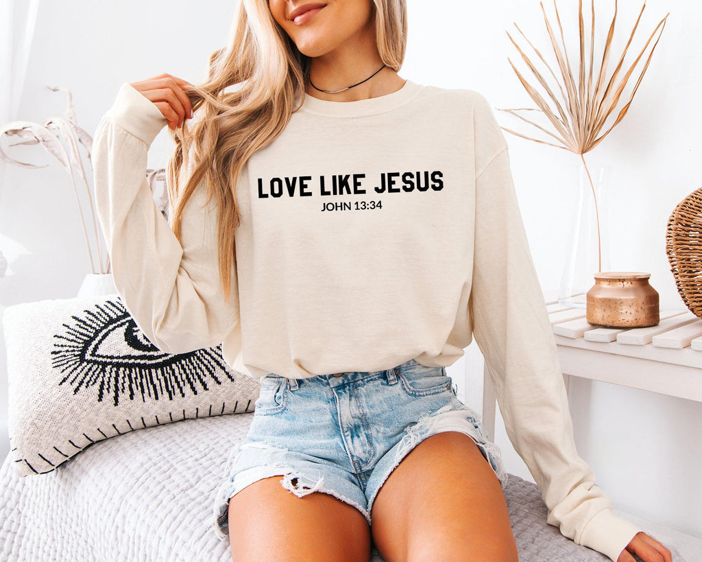 Love Like Jesus Christian Comfort Colors Long Sleeve Shirt