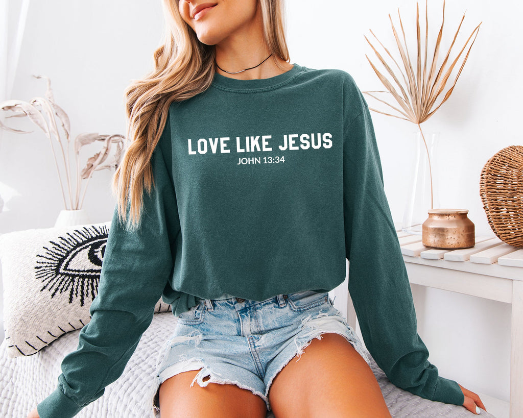 Love Like Jesus Christian Comfort Colors Long Sleeve Shirt