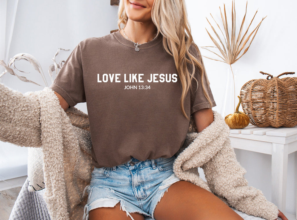 Love Like Jesus Garment Dyed Christian T Shirt