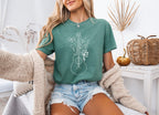 Wildflowers and Guitar Music Nature botanical Garment Dyed T Shirt
