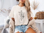 Wildflowers and Guitar Music Nature botanical Garment Dyed T Shirt