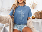 Wildflowers and Guitar Music Nature botanical Garment Dyed T Shirt